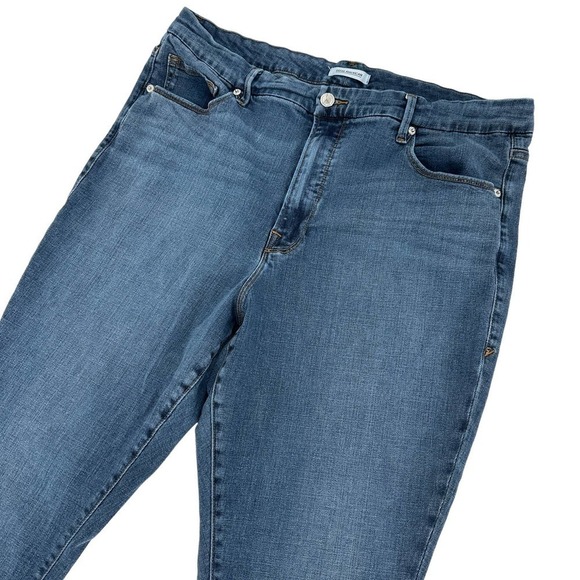 Good American Womens Good Skinny Legs Crop Jeans Denim Light Wash Blue Size 18 - Picture 3 of 12